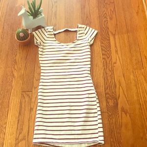 Charlotte Russe Red & White Striped Bodycon Mini